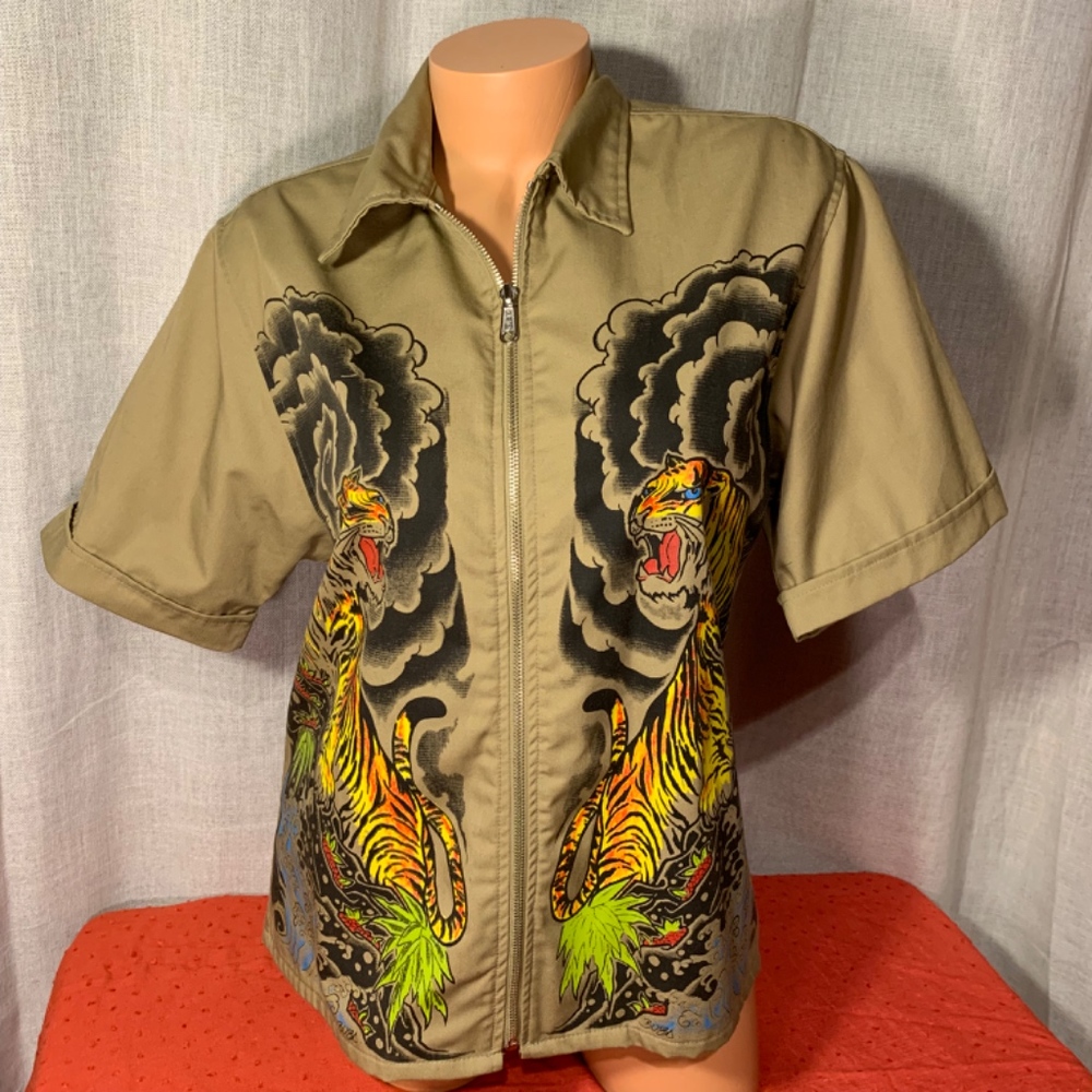 Tiger tattoo art zip up top. Unisex - Picture 7 of 7